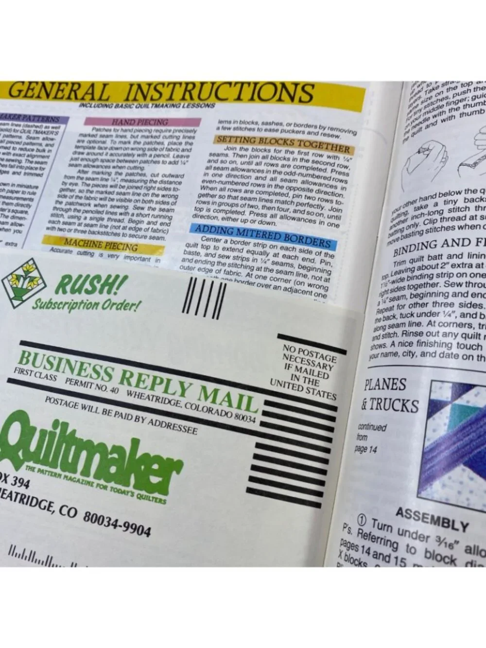 Quiltmaker Magazine No. 20 Early Fall 1990 Quilting Patterns Craft Vintage